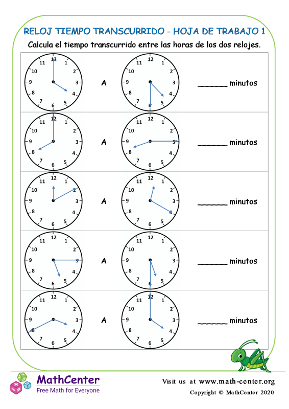 Tercer Grado Hojas De Trabajo Tiempo Transcurrido Math Center 3308