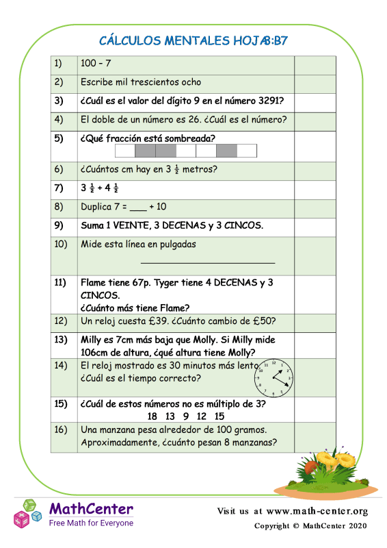 tercer grado hojas de trabajo cuaderno de matematicas