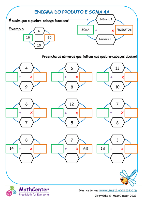 Multiplicação e Contagem imprimível 4ª série planilhas