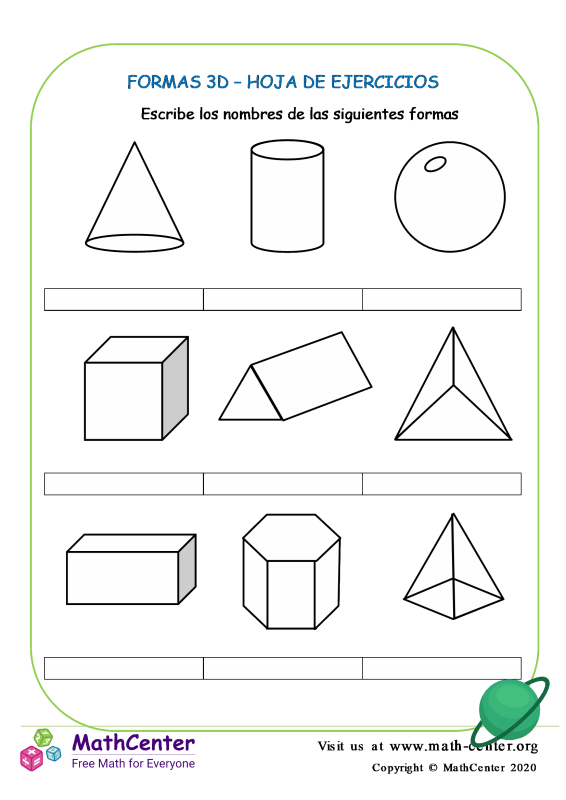 Primer Grado Hojas De Trabajo Cuerpos Geométricos Math Center 1399