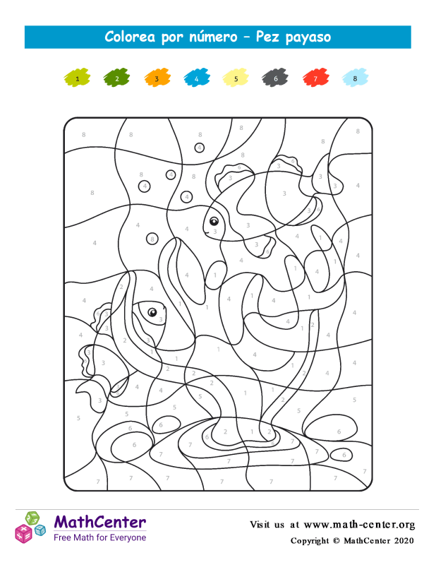picture Payaso Para Colorear Con Numeros bienvenido a math center