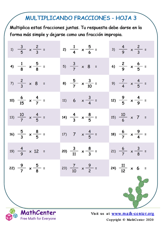 Multiplicateporcero Ejercicios De Repaso Fracciones 50 Primaria Images 2618