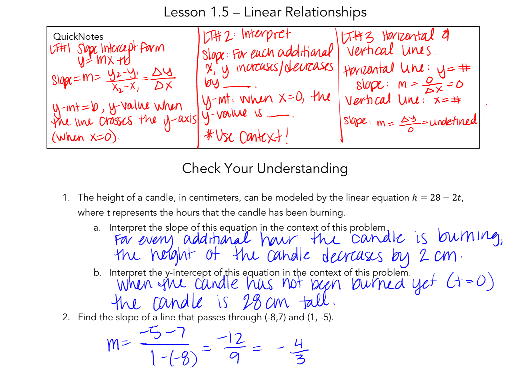 precalc lesson 0.1 homework math medic answer key