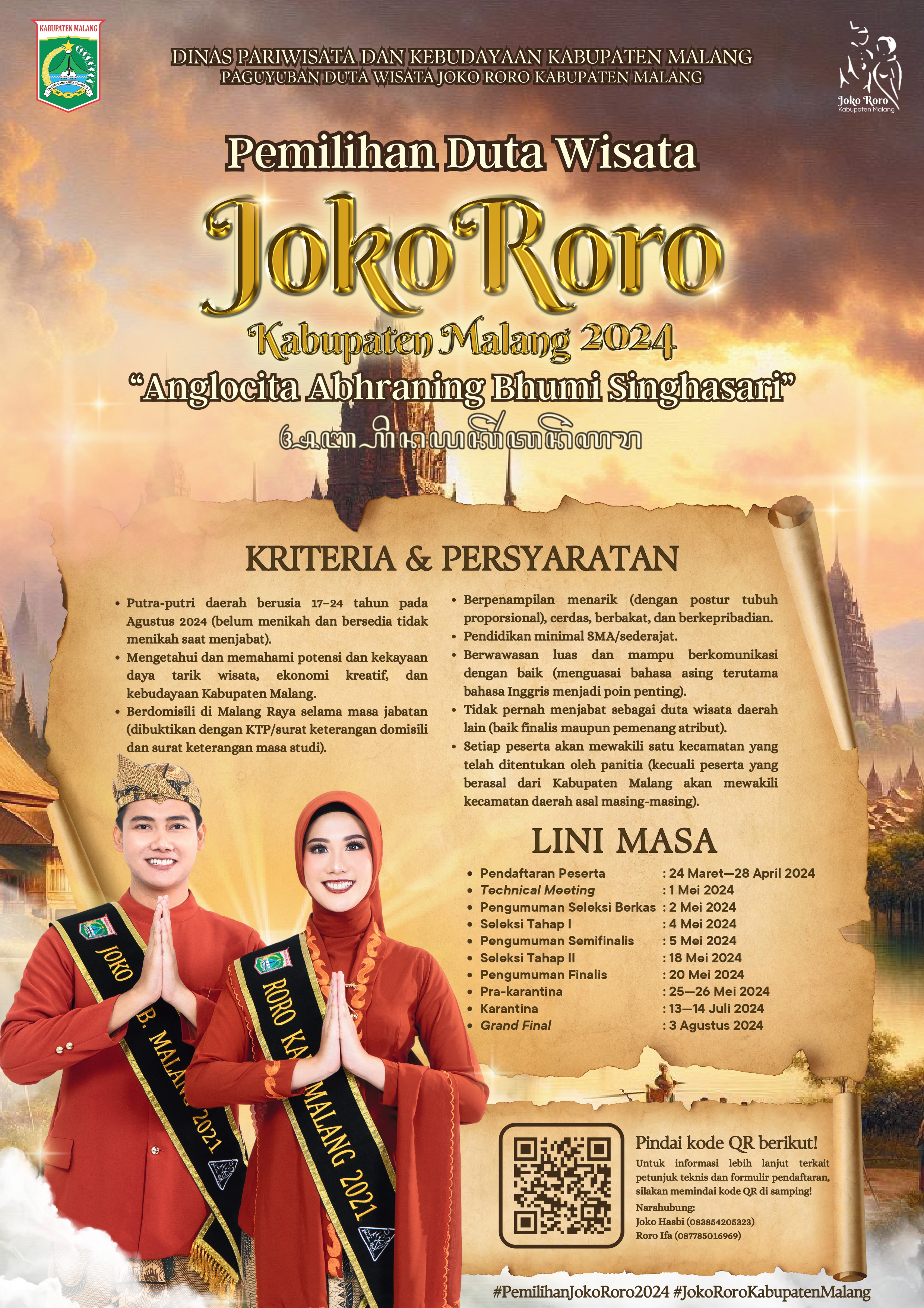 Ajang Bergengsi Pemilihan Joko Roro Kabupaten Malang 2024 Digelar, Buruan Daftar Guys
