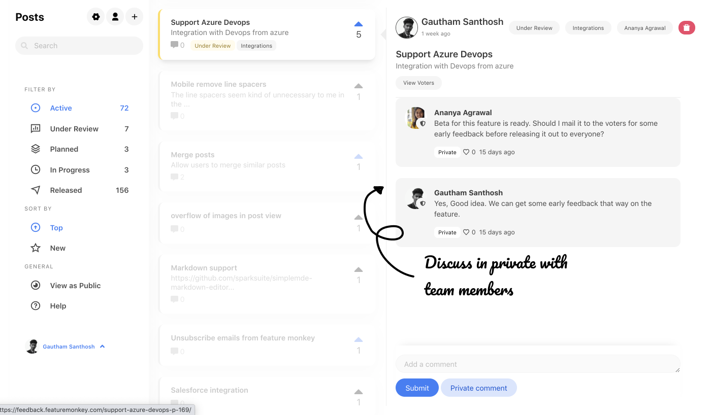 Feature monkey dashboard view