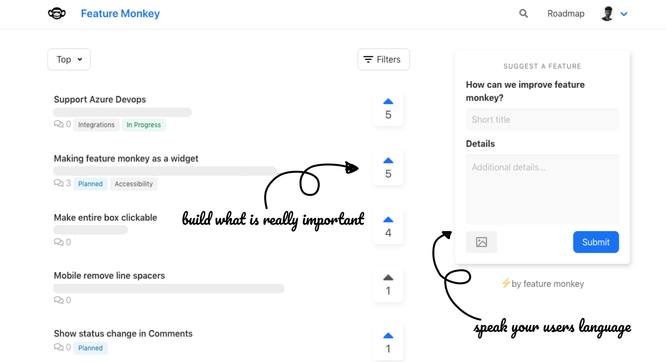 Feature Monkey public view