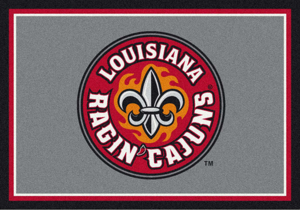 Area Rug With Louisiana Lafayette Ragin Cajuns Sports Team Logo