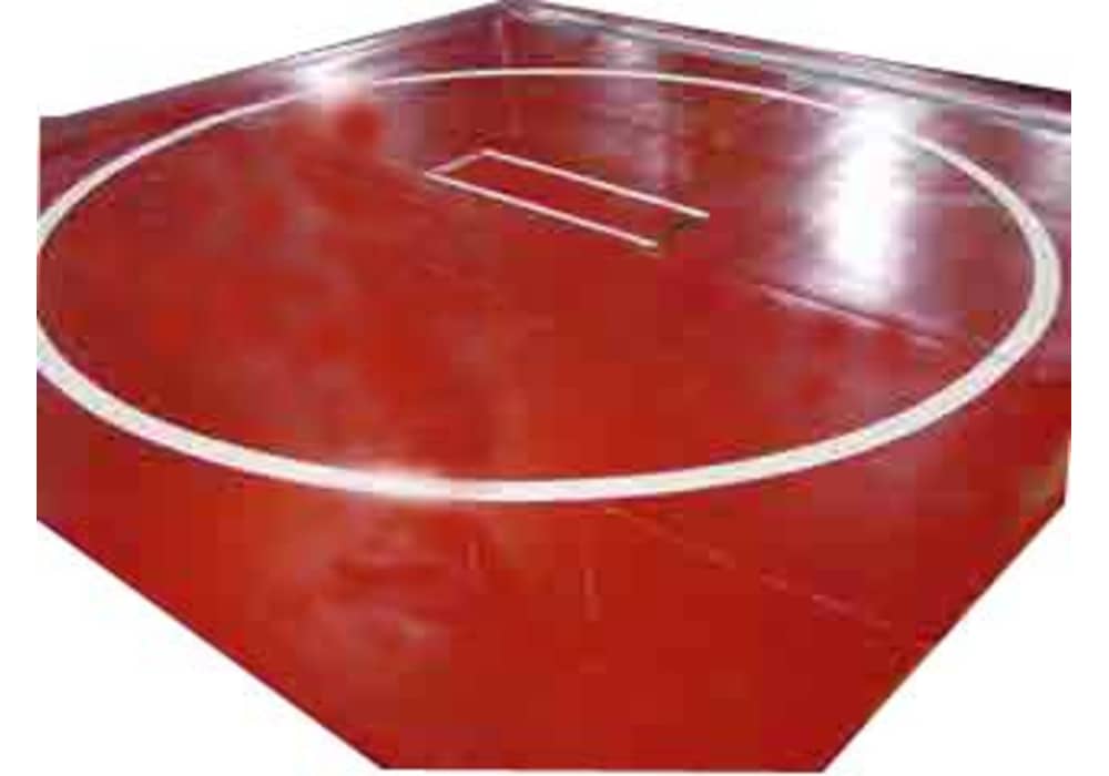 Wrestling Mat - Remnant, 12'x12' (Two 6'x12' Pieces), Mat:Bright Blue,  Markings:White, 1.25 - Two Pieces 