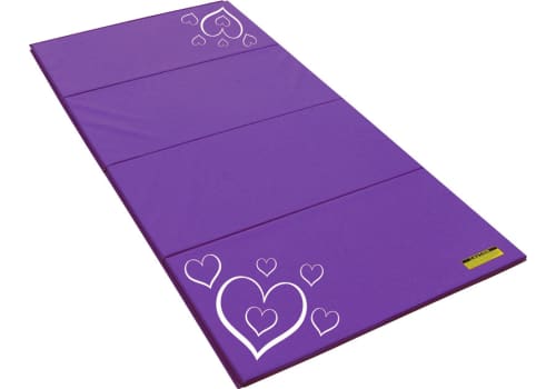 Gymnastics Tumbling Mat With Fun Flower Or Heart Designs