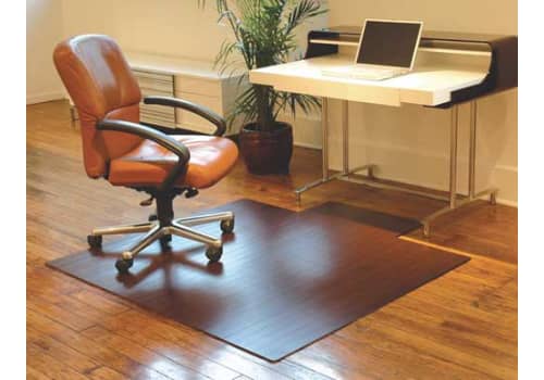 Bamboo Office Chair Mat (Roll-Up), 36x48x5mm (with lip) - Dark Cherry