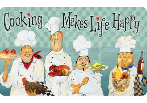 Cushion Comfort Kitchen Mat - Cooking Makes Life Happy