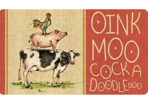 Cushion Comfort Kitchen Mat - Oink Moo Cockadoodle Doo