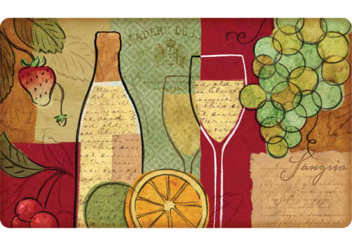 Cushion Comfort Kitchen Mat - Sangria Wine And Fruit