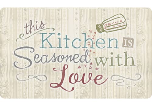 Cushion Comfort Kitchen Mat With Seasoned With Love Design