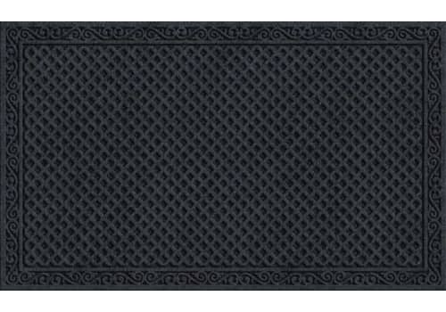 Apache Mills Apache Textures Onyx 24 In. x 36 In. Carpet/Recycled Rubber  Door Mat