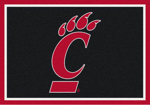 Area Rug With Cincinnati Bearcats Sports Team Logo