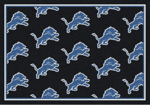 Area Rug With Detroit Lions Gray Background Sports Team Logo