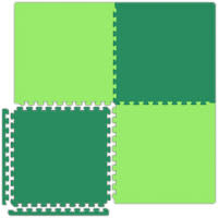 Interlocking Floor Tiles - Reversible Lime Green/Forest Green