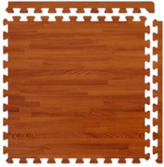 Light Oak Wood Grain Interlocking EVA Foam Floor Mats (100 Sq. Ft