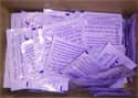 200 individually packaged Jo-Sha Wipes Loose in a Box Avaible in Lavender, or Assorted