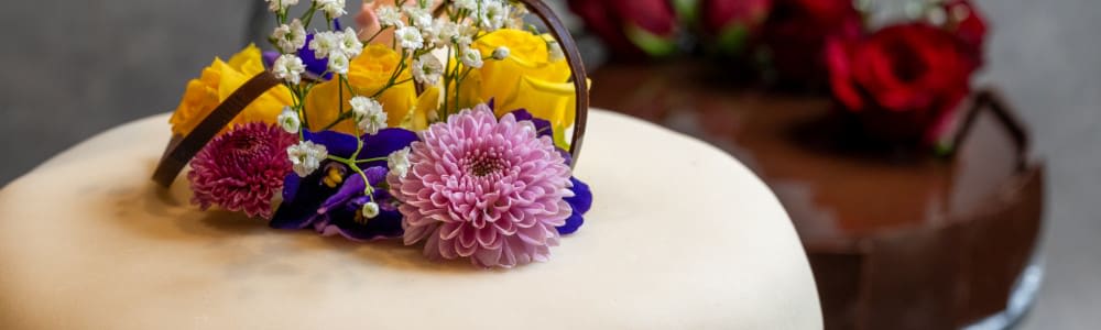 Bilde av bryllupskaker.