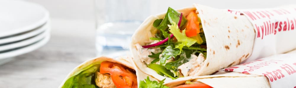 Bilde av et fat med wraps.