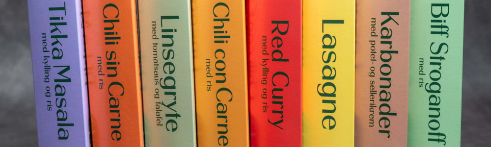 Bilde av emballasjen til et utvalg ferdigretter.