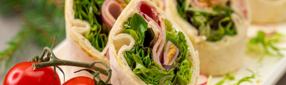 Nærbilde av en juletapasrett.