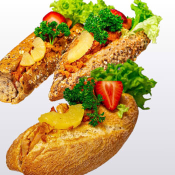 Baguette med kylling og karri