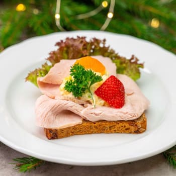 Julesmørbrød med kalkunbryst
