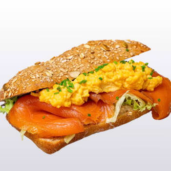 Grov ciabatta med røkt laks