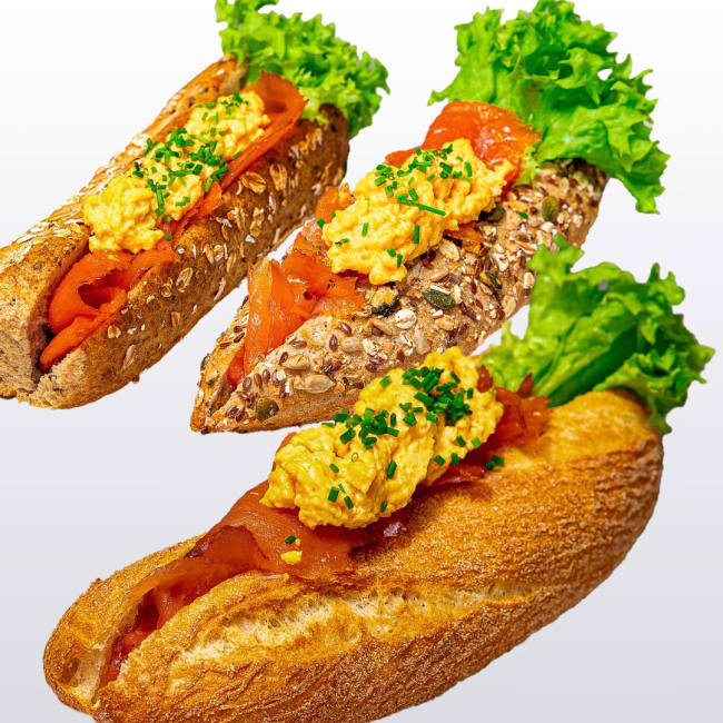 Baguette med røkt laks