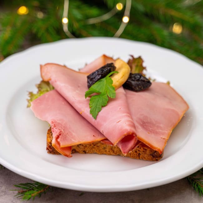 Julesmørbrød med juleskinke