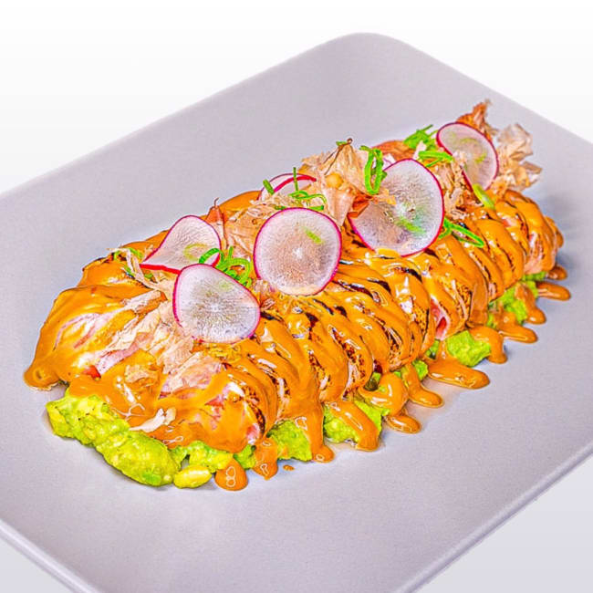 Lakseloin på avokado