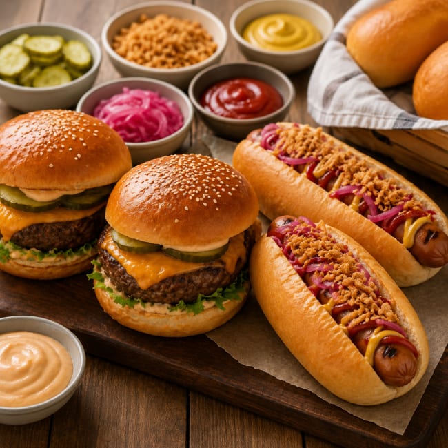 Pølse- og Hamburgermeny