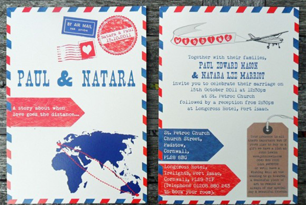 Thiệp cưới dạng postcard