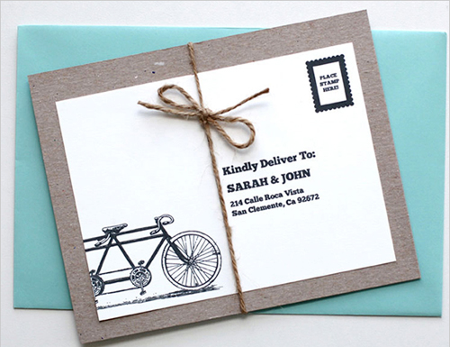 Thiệp cưới dạng postcard