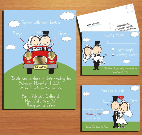 Thiệp cưới dạng postcard