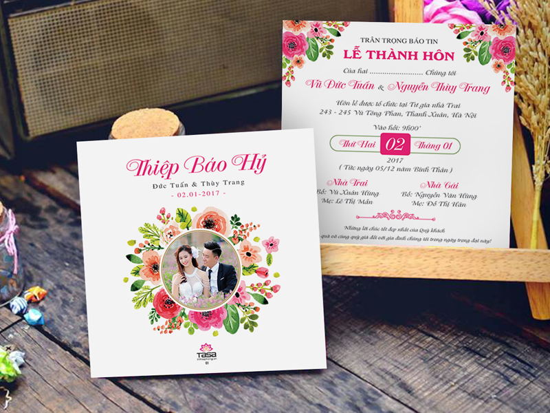 Một số mẫu thiệp báo hỷ đa phong cách