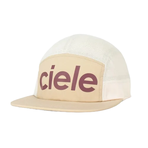 front view of the ciele athletics GOCap unisex running hat in safari color