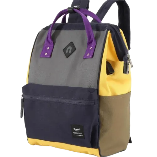 Stylish Himawari waterproof backpack in contrasting colors, featuring a USB port and spacious design for versatile use.