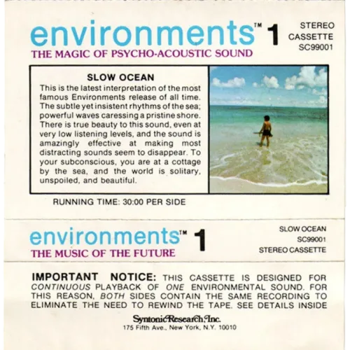 No Artist : Environments 1 (The Music Of The Future / The Magic Of Psycho-Acoustic Sound) - Slow Ocean (Cass)