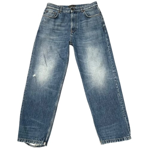 BALENCIAGA 2023SS Distressed Wide Fit Straight Denim Pants