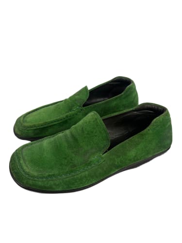 Prada Green Suede Loafers Shoes FW 1999 - 44 EU
