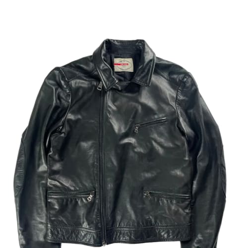 Prada Black Biker Leather Asymmetrical Jacket FW 2010 - M