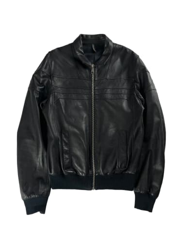 Dior Homme Black Leather Bomber Jacket SS 2008 - M