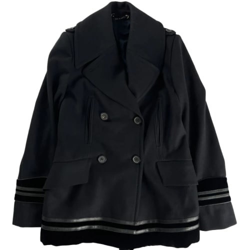 Gucci Leather Trim Wool Peacoat FW 2005 - S
