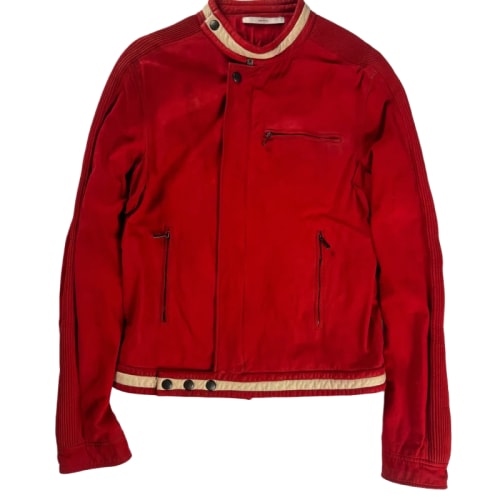 Yves Saint Laurent Rive Gauche Tom Ford Red Leather Motor Jacket SS 2004 - M