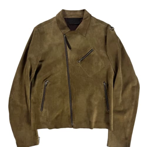 Prada Brushed Camel Suede Leather Perfecto Biker Jacket SS 2000 - M