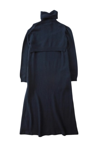 Blue Wool Sweater Vest Dress